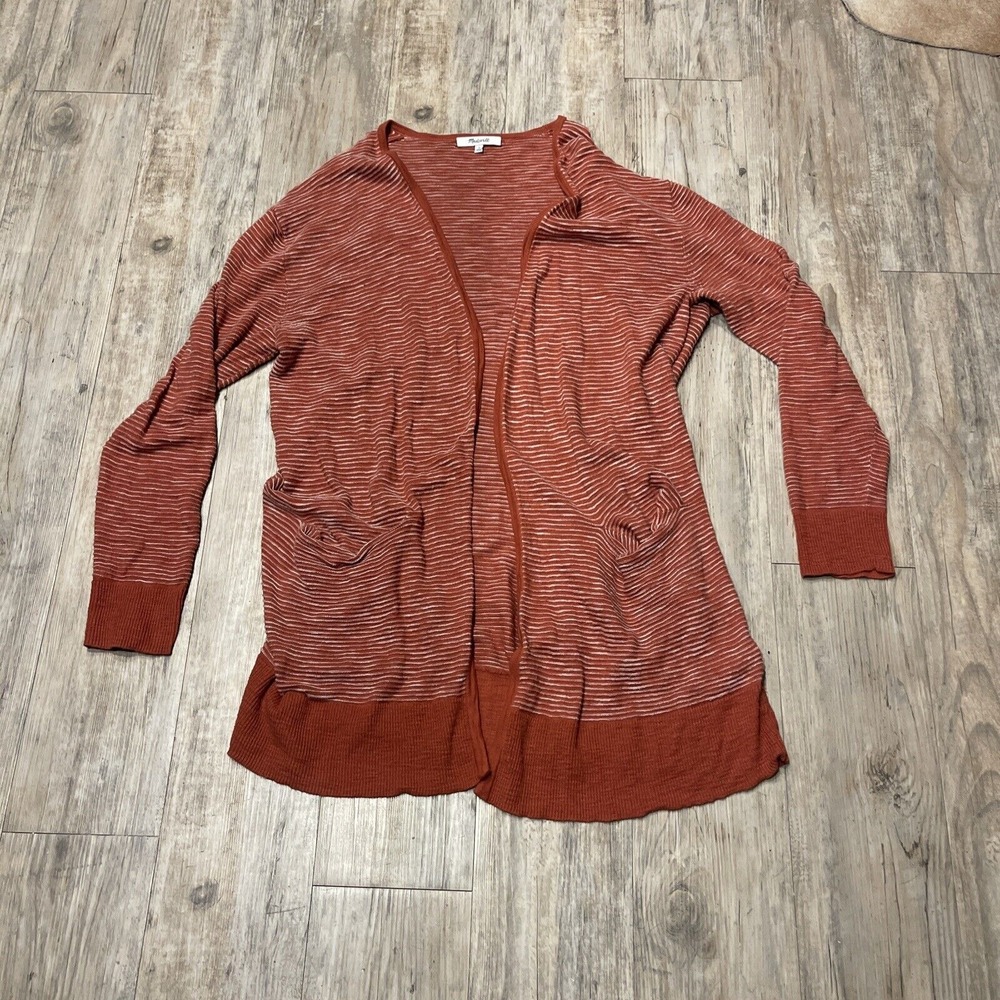 Madewell Cozy Walker Long Cardigan M  CLAY BROWN